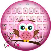 Pink Owl Keyboard Theme 10001002
