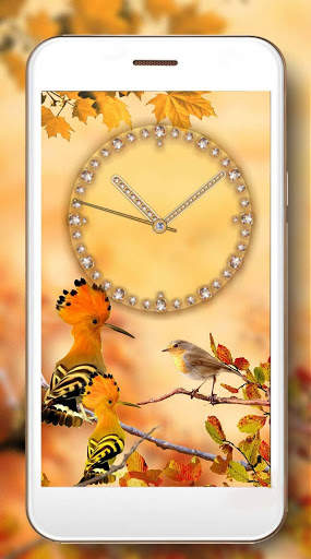 Autumn Birds Clock Live Wallpaper screenshot 3