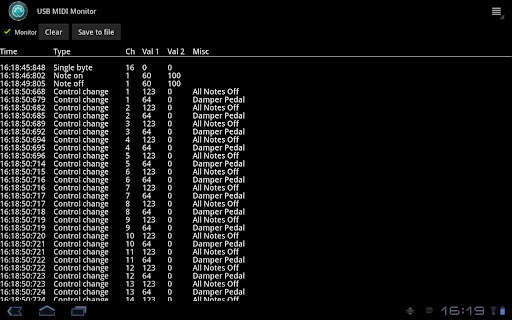 USB MIDI Monitor screenshot 1