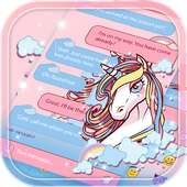 Cute Unicorn SMS Theme – Rainbow Unicorn Cartoon logo