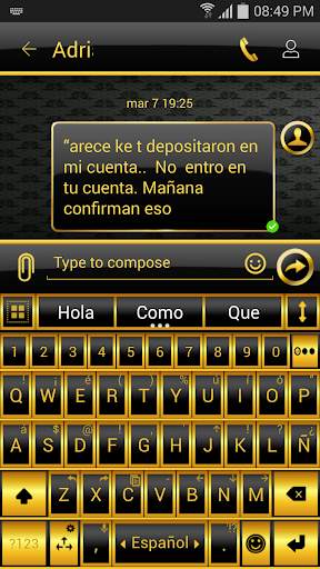 THEME FOR GO SMS BLACK GOLD screenshot 2