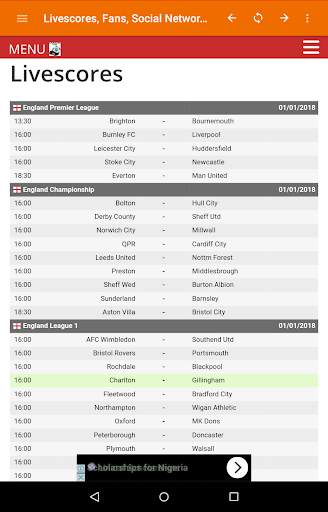 My Livescore Fans - Livescores, Fixtures, Results screenshot 2