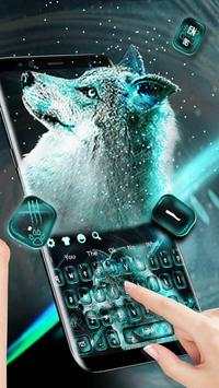 Cool Neon Wolf Keyboard Theme 2 تصوير الشاشة