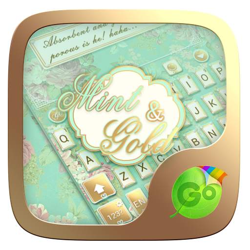 Mint & Gold GO Keyboard theme 4.5