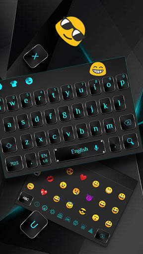 Cool Black Blue Keyboard screenshot 1