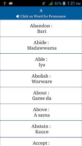 Common Words English to Hausa screenshot 2