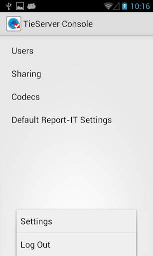 TieServer Console screenshot 1