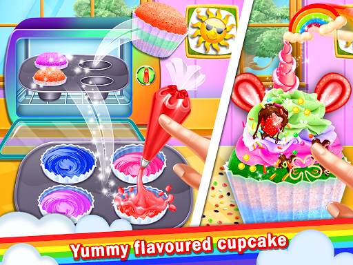 Sweet Unicorn Cupcake Maker - Rainbow Food screenshot 3