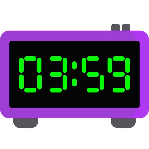 Full-screen digital clock. Tim icon