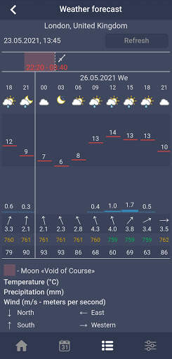Moon Assistant  Lunar calendar screenshot 2