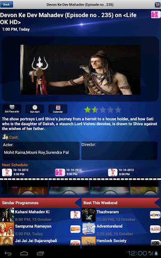Whats On India a tv guide Tablet app screenshot 3