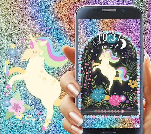 Diamond pearl shiny romantic unicorn theme screenshot 4