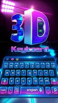 3D blue tech dimensional Keyboard screenshot 2