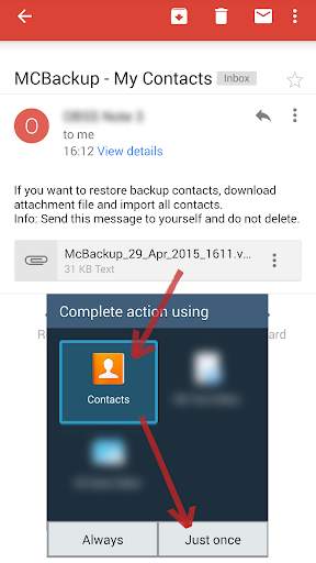 MCBackup - My Contacts Backup screenshot 3