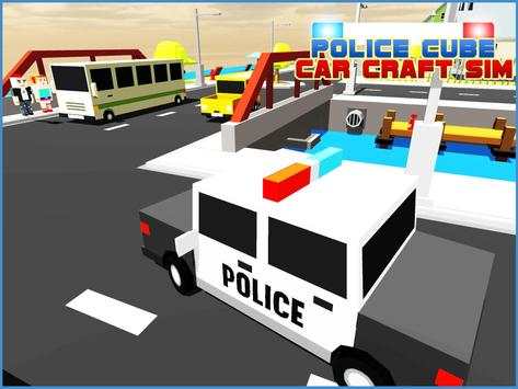 Police Cube Car Craft Sims 3D screenshot 8