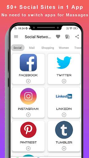 All Social Media & Social Network in One app screenshot 1