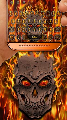 Fire Skull Keyboard Theme screenshot 1