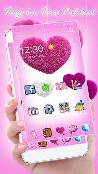 ❤Fluffy diamond Hearts Theme: Pink Launcher screenshot 2