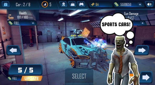 Shoot Zombies with Guns and Ride down by Cars screenshot 4