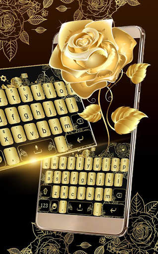 Gold Rose Keyboard Theme 3 تصوير الشاشة