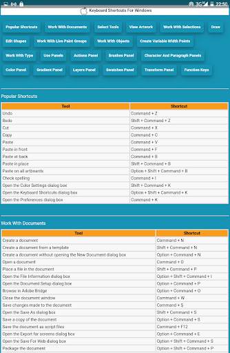 illustrator shortcuts скриншот 4