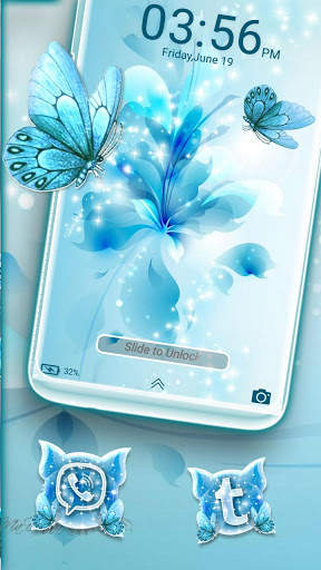 Flower Butterfly Glitter Launcher Theme screenshot 4