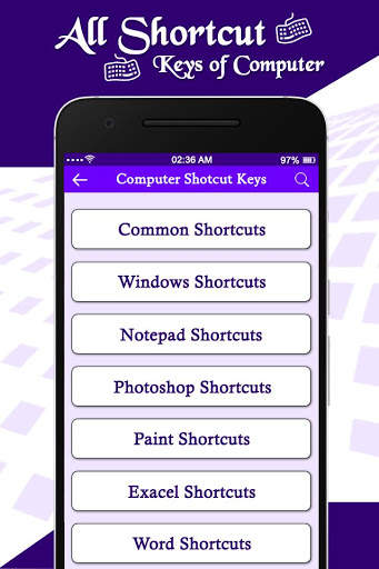 Computer Shortcut Keys : Software Shortcut Keys screenshot 1