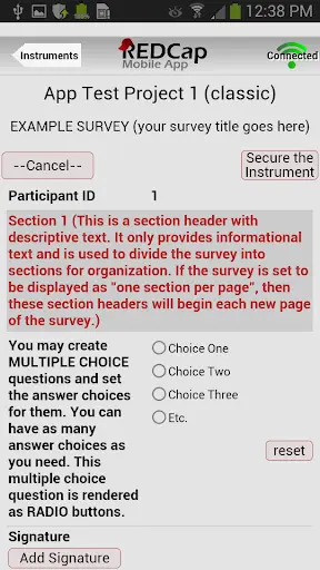 REDCap Mobile App स्क्रीनशॉट 1