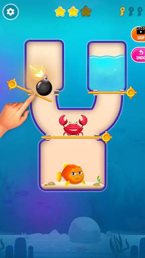 魚を救う-ピンゲームを引く screenshot 1