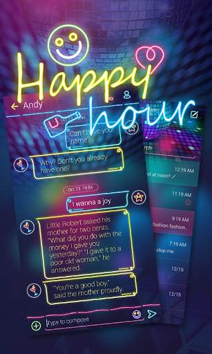 GO SMS PRO HAPPY HOUR THEME screenshot 1