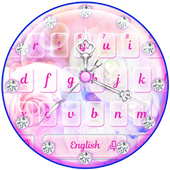 Pink Rose Clock Keyboard icon