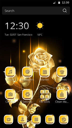 Black Golden Rose Theme screenshot 2