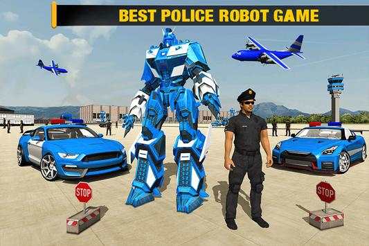 US Police Robot Car - Police Plane Transport Ship screenshot 1