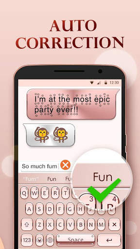 Rose Gold Keyboard Theme स्क्रीनशॉट 5