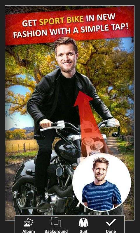 Man Bike Rider Photo Suit 2019 screenshot 4