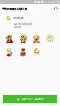 Sexy Monroe Stickers for WhatsApp, WAStickerApps screenshot 2