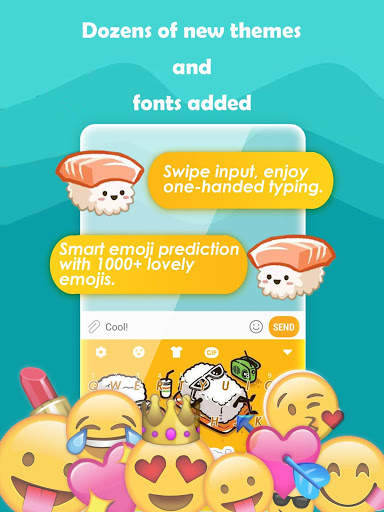 Sushi Summer Sunbath Keyboard Theme for Girls screenshot 2