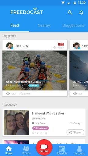 Freedocast: Live Video screenshot 1