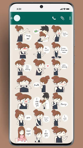 Cute and Funny Stickers Girl - WaStickerApps screenshot 1