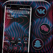Curved Spiral Pink Blue Launcher Theme icon