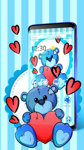 Lovely Blue Teddy Launcher screenshot 4