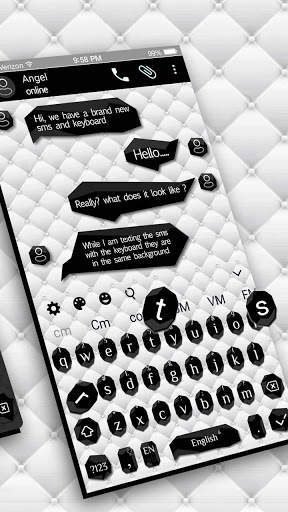 SMS Black White Keyboard screenshot 5