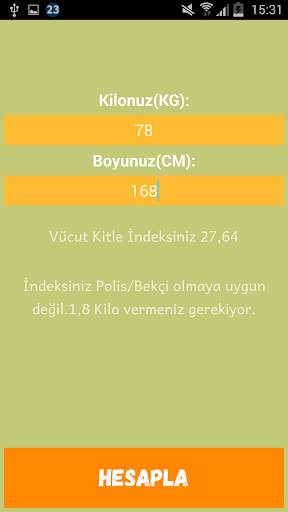 Beden Kitle İndeksi Hesaplama screenshot 3