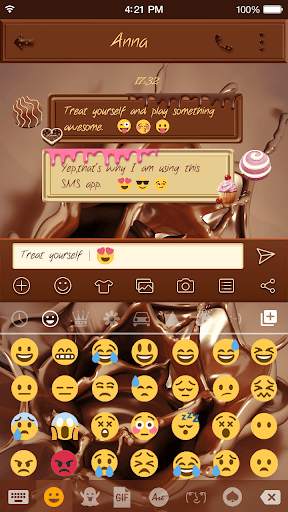 Chocolate Emoji Keyboard Theme स्क्रीनशॉट 2