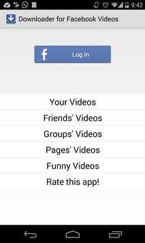 Downloader for Facebook Videos screenshot 1