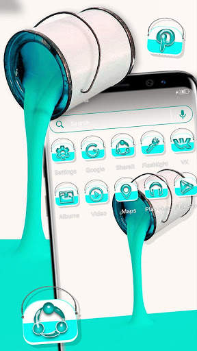 Cyan Paint Box Launcher Theme screenshot 4