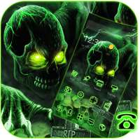 Green Horrific Zombie Skull Theme logo