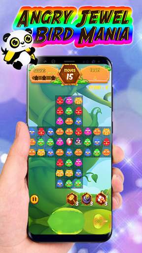 Jewels Birds Pop Rescue - New Angry Panda Crush screenshot 2