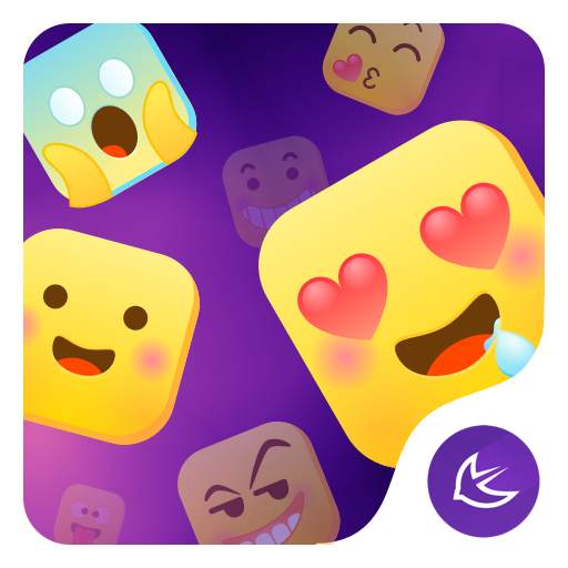 Yellow Mini Cute Emoji - APUS Launcher theme 86.0.1001