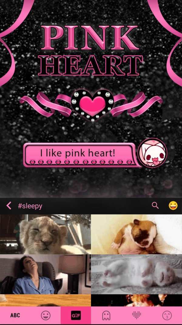 Pink Heart Kika Keyboard Theme screenshot 4